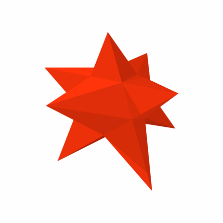 Red moravian star star icon in cartoon style on a white backgroundのイラスト素材