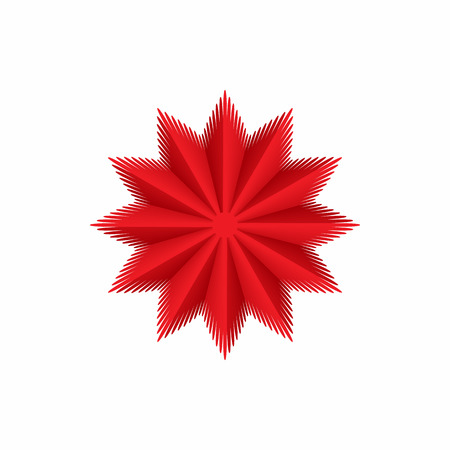Red star icon in cartoon style on a white backgroundのイラスト素材