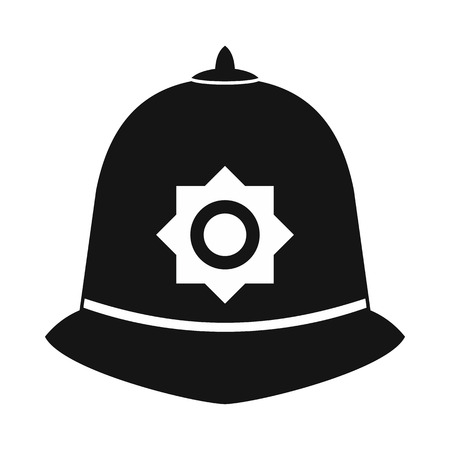 British police helmet icon in simple style on a white backgroundのイラスト素材