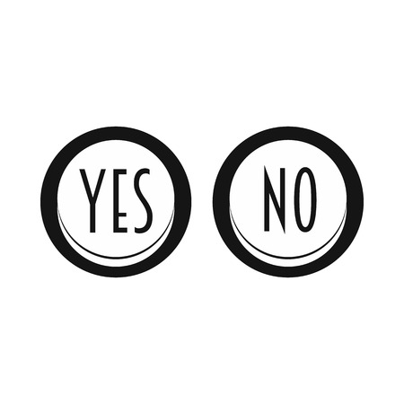 Yes and No button icon in simple style on a white backgroundのイラスト素材