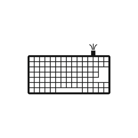 Computer keyboard icon in simple style on a white backgroundのイラスト素材