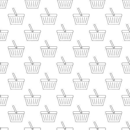Shopping basket pattern seamless black for any designのイラスト素材