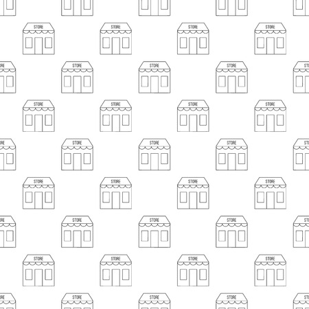 Store building pattern seamless black for any designのイラスト素材