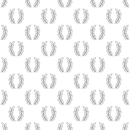 Laurel wreath pattern seamless black for any designのイラスト素材