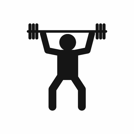 Weightlifting icon in simple style on a white backgroundのイラスト素材