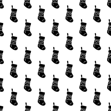 Christmas sock pattern seamless black for any designのイラスト素材