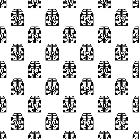 Gift box pattern seamless black for any designのイラスト素材