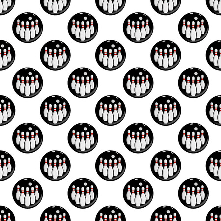 Bowling pattern seamless black for any designのイラスト素材