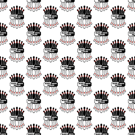 Bowling pattern seamless black for any designのイラスト素材