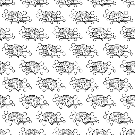 Human brain pattern seamless black for any designのイラスト素材