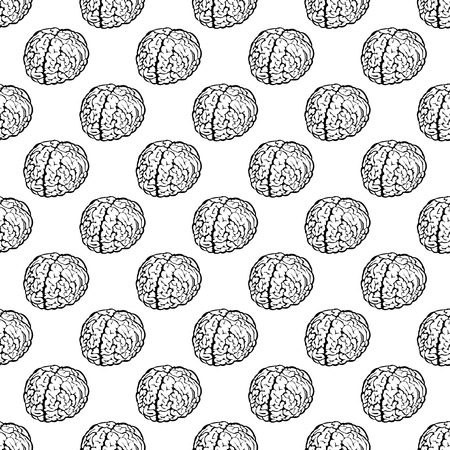 Human brain pattern seamless black for any designのイラスト素材