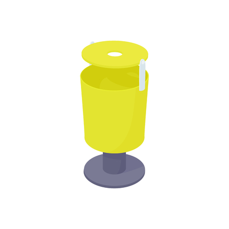 Outdoor yellow bin icon in cartoon style on a white backgroundのイラスト素材