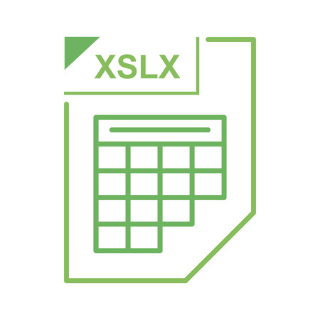 XSLX file icon in cartoon style on a white backgroundのイラスト素材