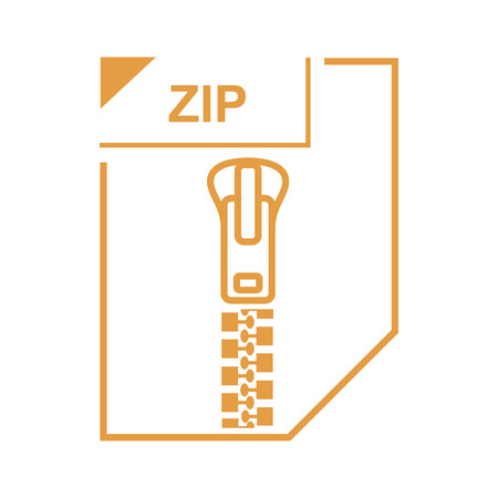ZIP file icon in cartoon style on a white backgroundのイラスト素材