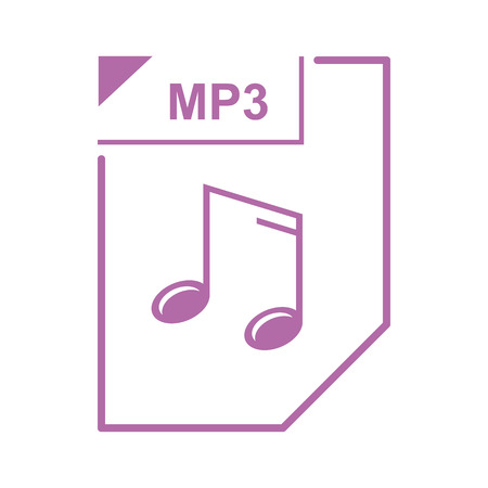 MP3 file icon in cartoon style on a white backgroundのイラスト素材
