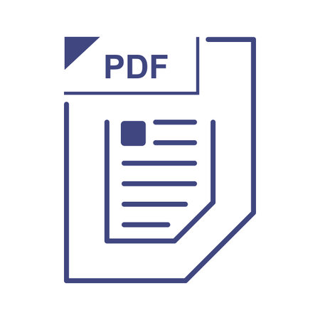 PDF file icon in cartoon style on a white backgroundのイラスト素材