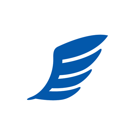 Blue wing icon in simple style isolated on white backgroundのイラスト素材