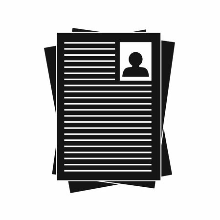 Resumes icon in simple style on a white backgroundのイラスト素材