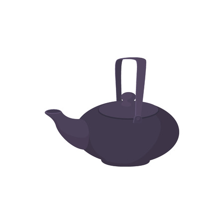 Traditional eastern teapot icon in cartoon style on a white backgroundのイラスト素材
