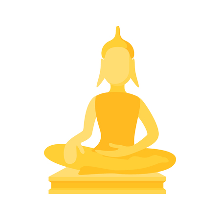 Buddha statue icon in cartoon style on a white backgroundのイラスト素材