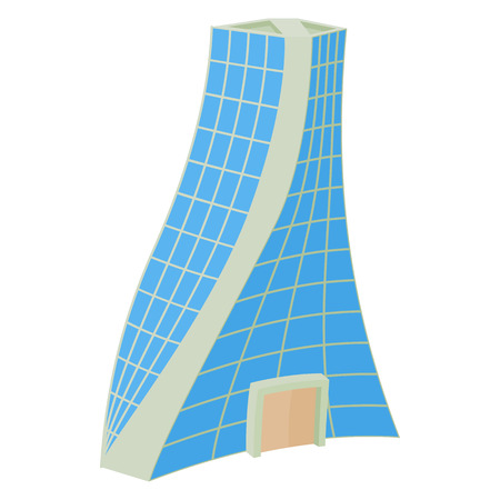Curved modern building icon in cartoon style on a white backgroundのイラスト素材