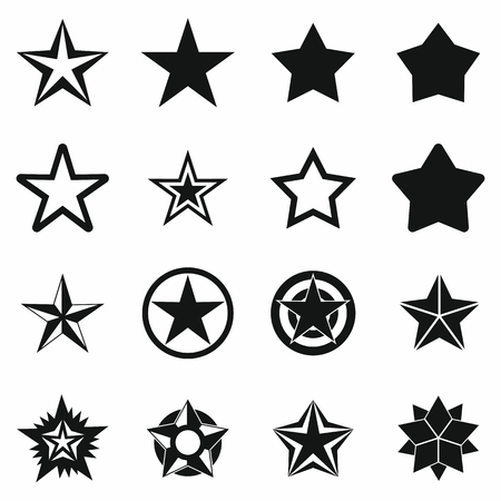 Star icons set in simple style for any designのイラスト素材