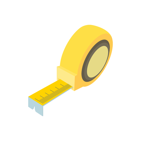 Tape measure icon in cartoon style on a white backgroundのイラスト素材