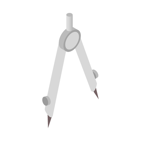 Compass tool icon in isometric 3d style on a white backgroundのイラスト素材