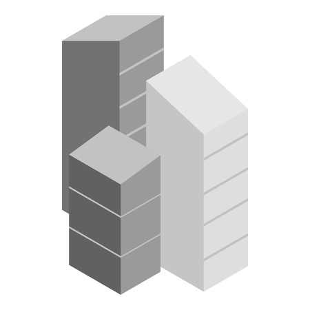 Modern buildings icon in isometric 3d style on a white backgroundのイラスト素材
