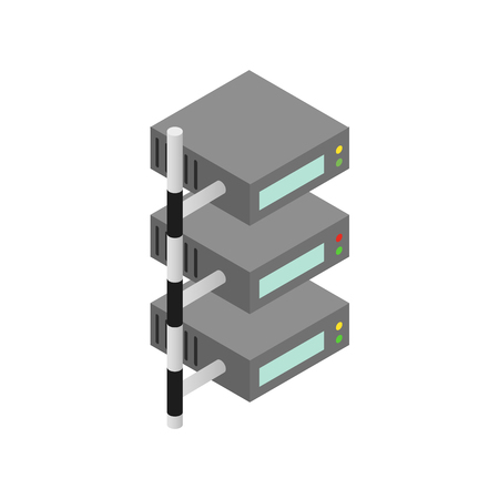 Servers icon in isometric 3d style on a white backgroundのイラスト素材
