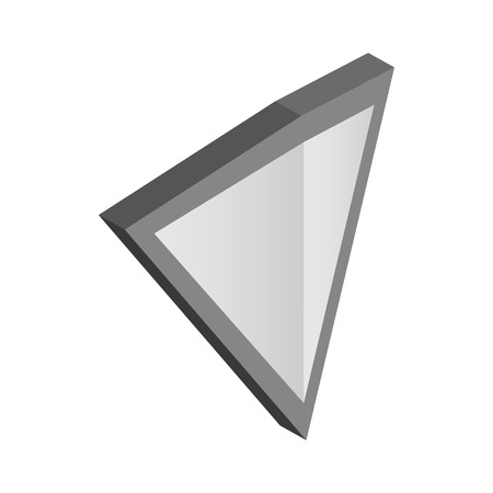 Silver triangular shield icon in isometric 3d style on a white backgroundのイラスト素材
