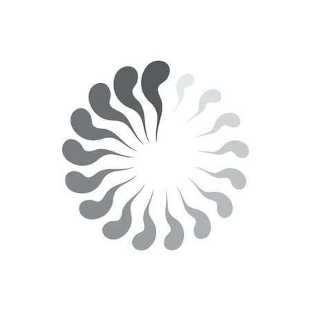 Grey gradiant geometric circle of abstract waves icon in simple style isolated on white backgroundのイラスト素材