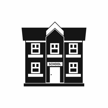 School building icon in simple style on a white backgroundのイラスト素材