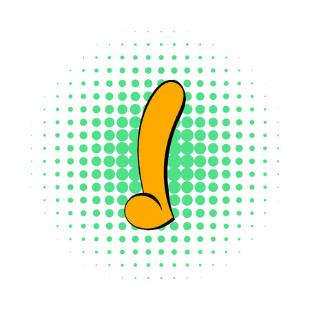 Dildo sex toy icon in comics style on a white backgroundのイラスト素材