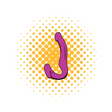 Sex toy for double penetration icon in comics style on a white backgroundのイラスト素材