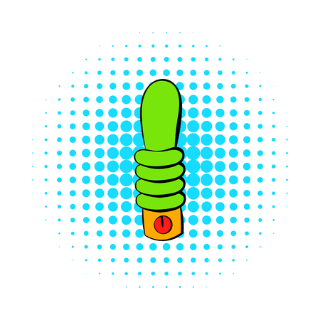 Vibrating sex toy icon in comics style on a white backgroundのイラスト素材