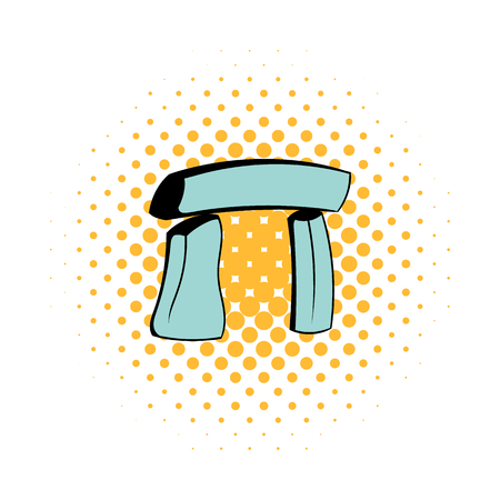Stonehenge icon in comics style on a white backgroundのイラスト素材