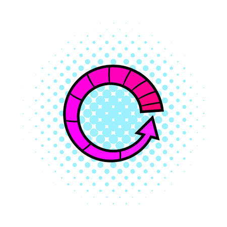 Refresh icon in comics style on a white backgroundのイラスト素材