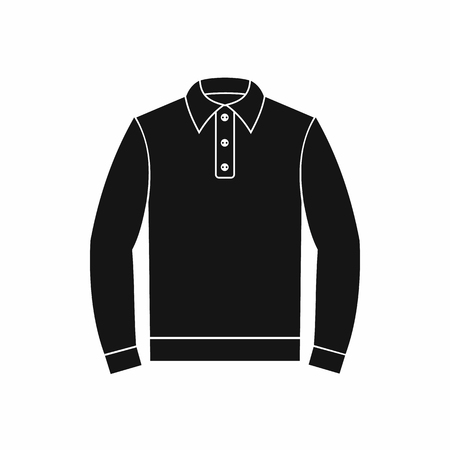 Long sleeve polo shirt icon in simple style on a white backgroundのイラスト素材