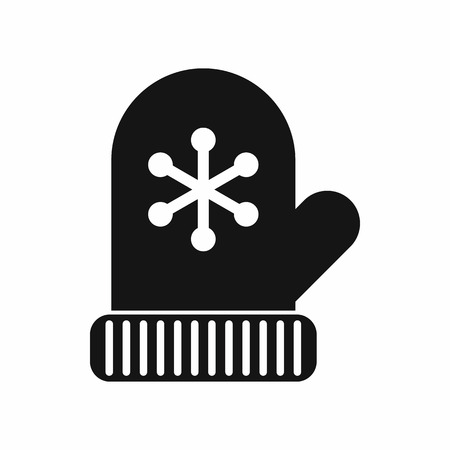 Mitten icon in black simple style isolated on white backgroundのイラスト素材