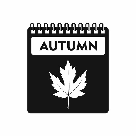 Calendar with maple leaf icon in simple style on a white backgroundのイラスト素材