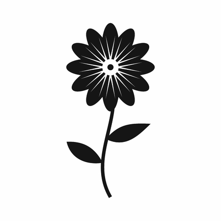 Flower icon in simple style on a white backgroundのイラスト素材