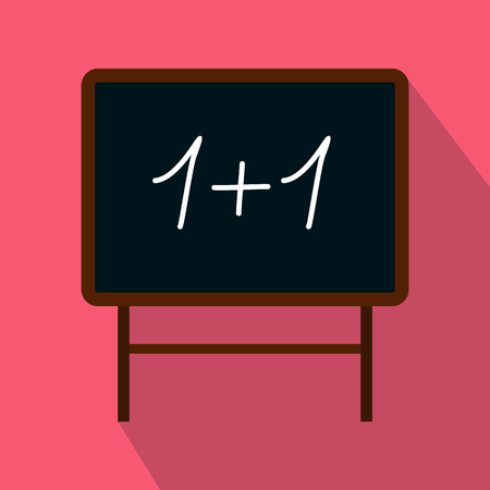 School blackboard icon in flat style on a pink backgroundのイラスト素材