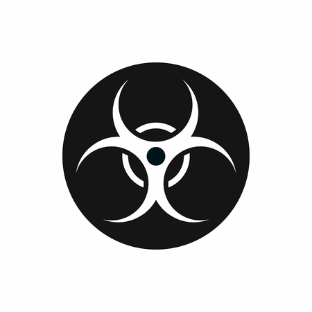 Biohazard symbol icon in simple style on a white backgroundのイラスト素材