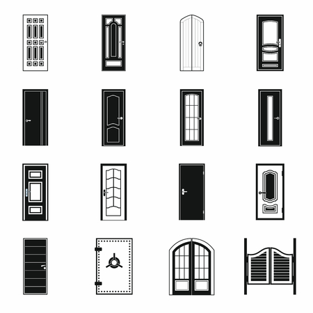 Doors icons set in simple style for any designのイラスト素材