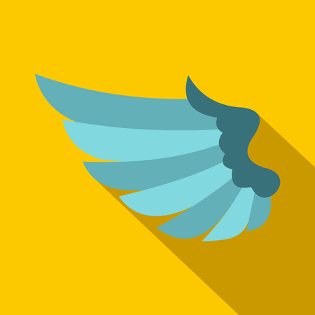 Wing icon in flat style on a yellow backgroundのイラスト素材