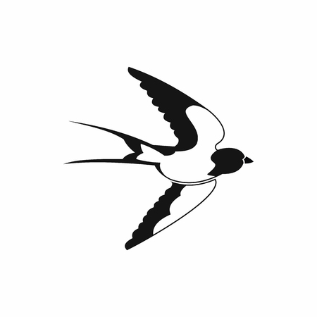 Swallow icon in black simple style isolated on white backgroundのイラスト素材