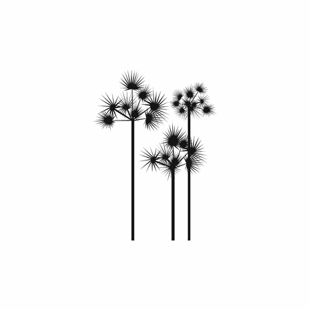 Three palm trees icon in simple style on a white backgroundのイラスト素材