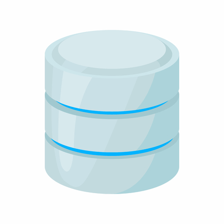 Database of network icon in cartoon style isolated on white background. Data storage symbolのイラスト素材