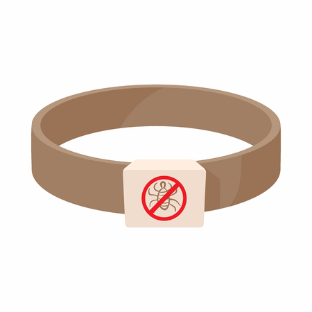 Collar fleas icon in cartoon style isolated on white background. Veterinary and medicine symbolのイラスト素材